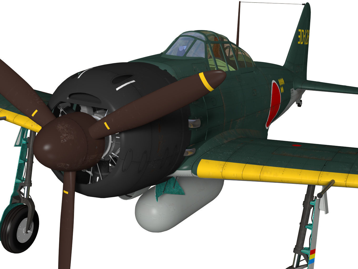 A6M5b Zero fighter Type 52 otsu 3D model_7