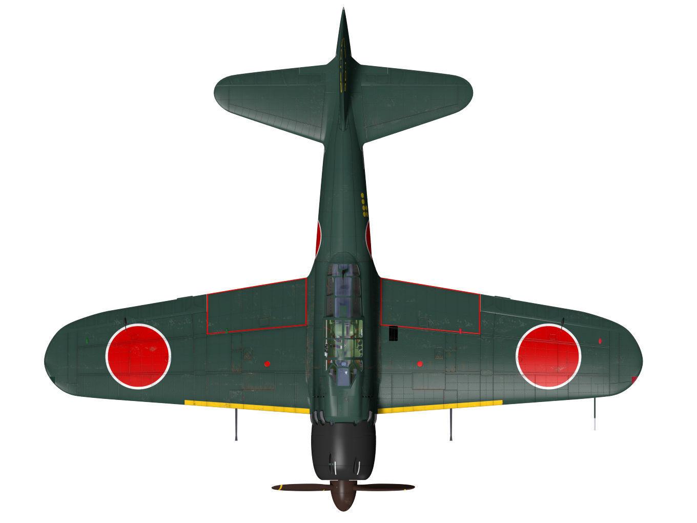A6M5b Zero fighter Type 52 otsu 3D model_17