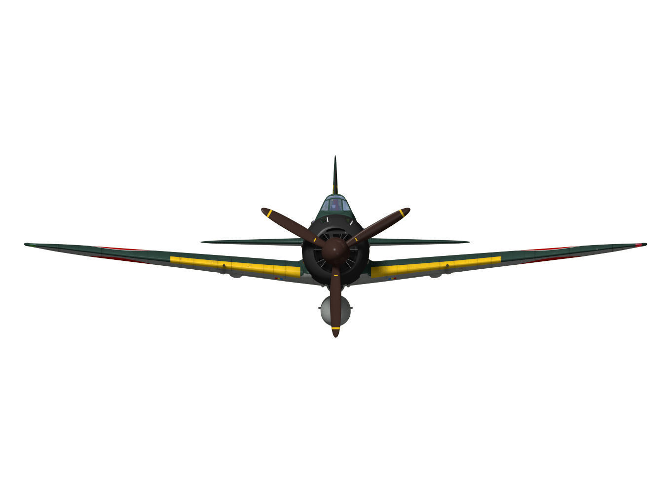 A6M5b Zero fighter Type 52 otsu 3D model_15