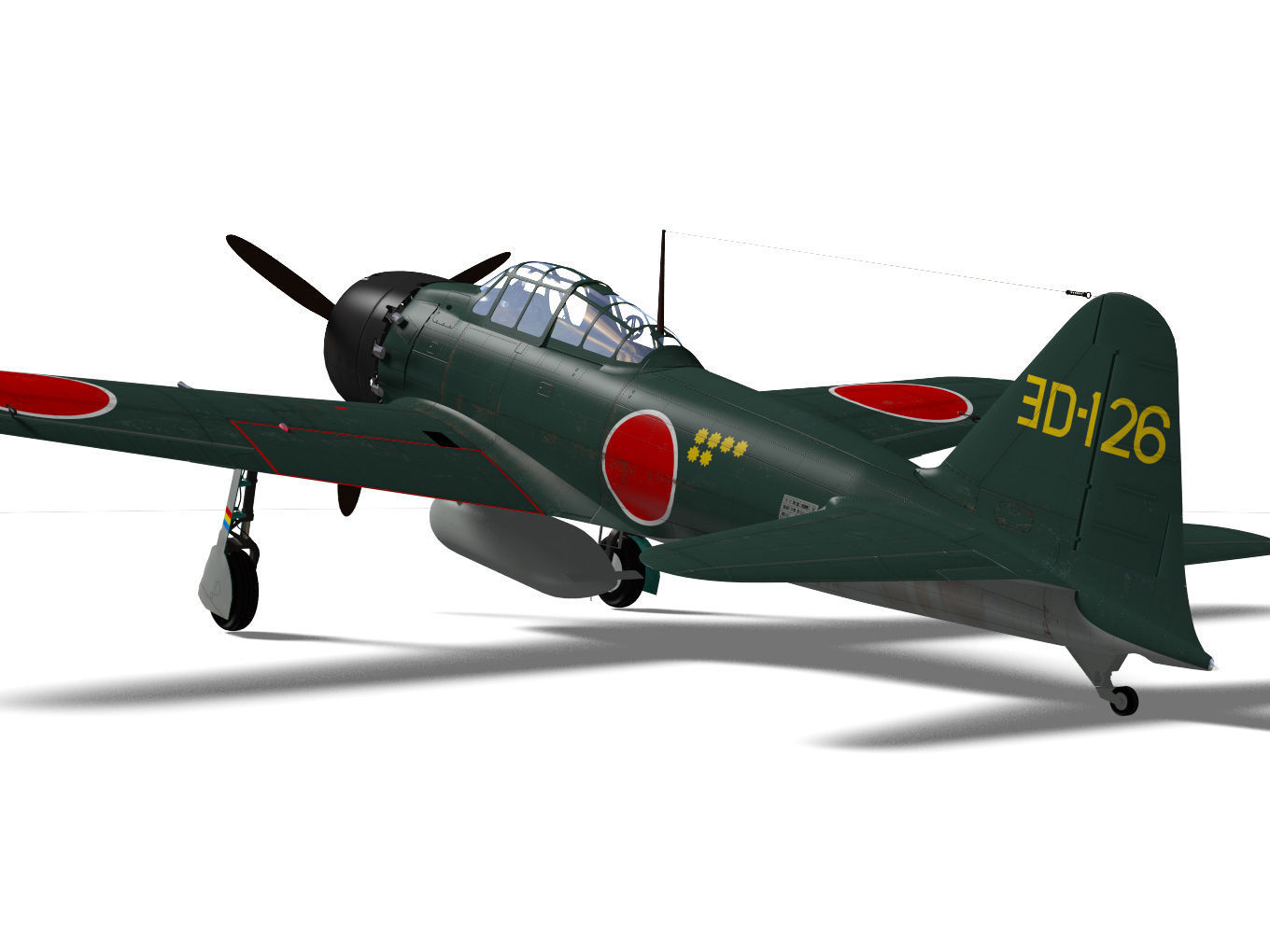 A6M5b Zero fighter Type 52 otsu 3D model_6