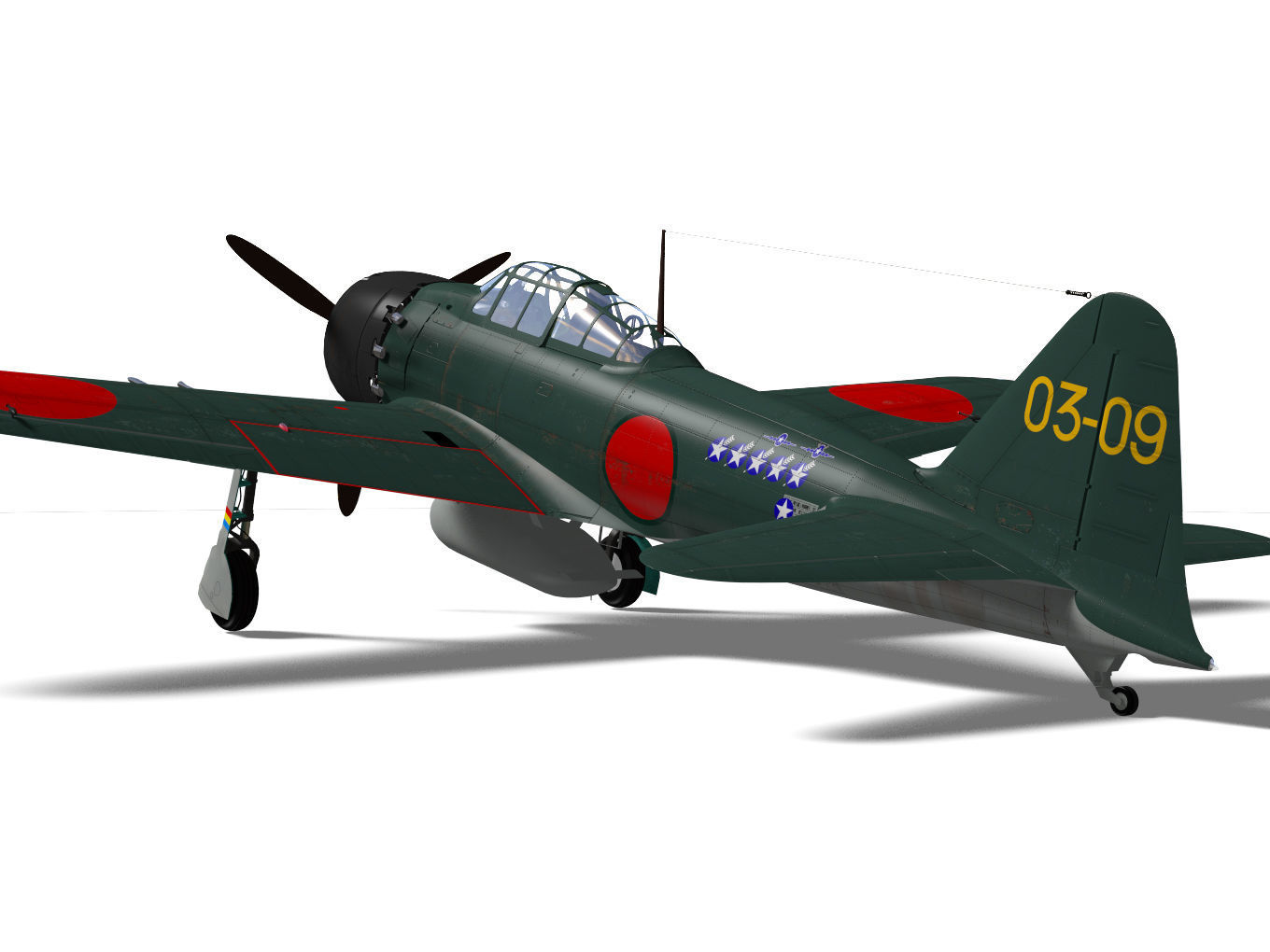 A6M5c Zero fighter Type 52 hei 3D model_6
