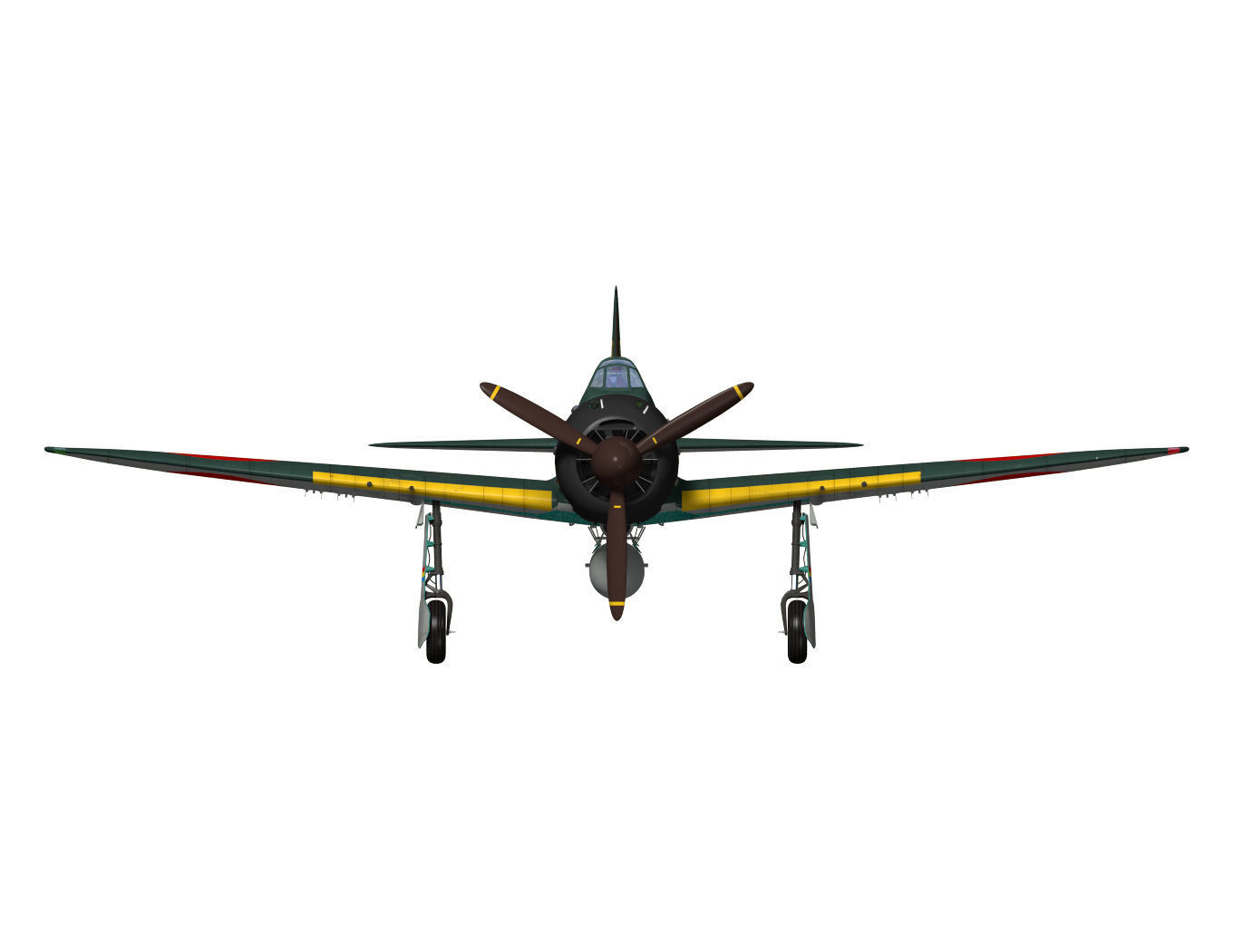 A6M5c Zero fighter Type 52 hei 3D model_16