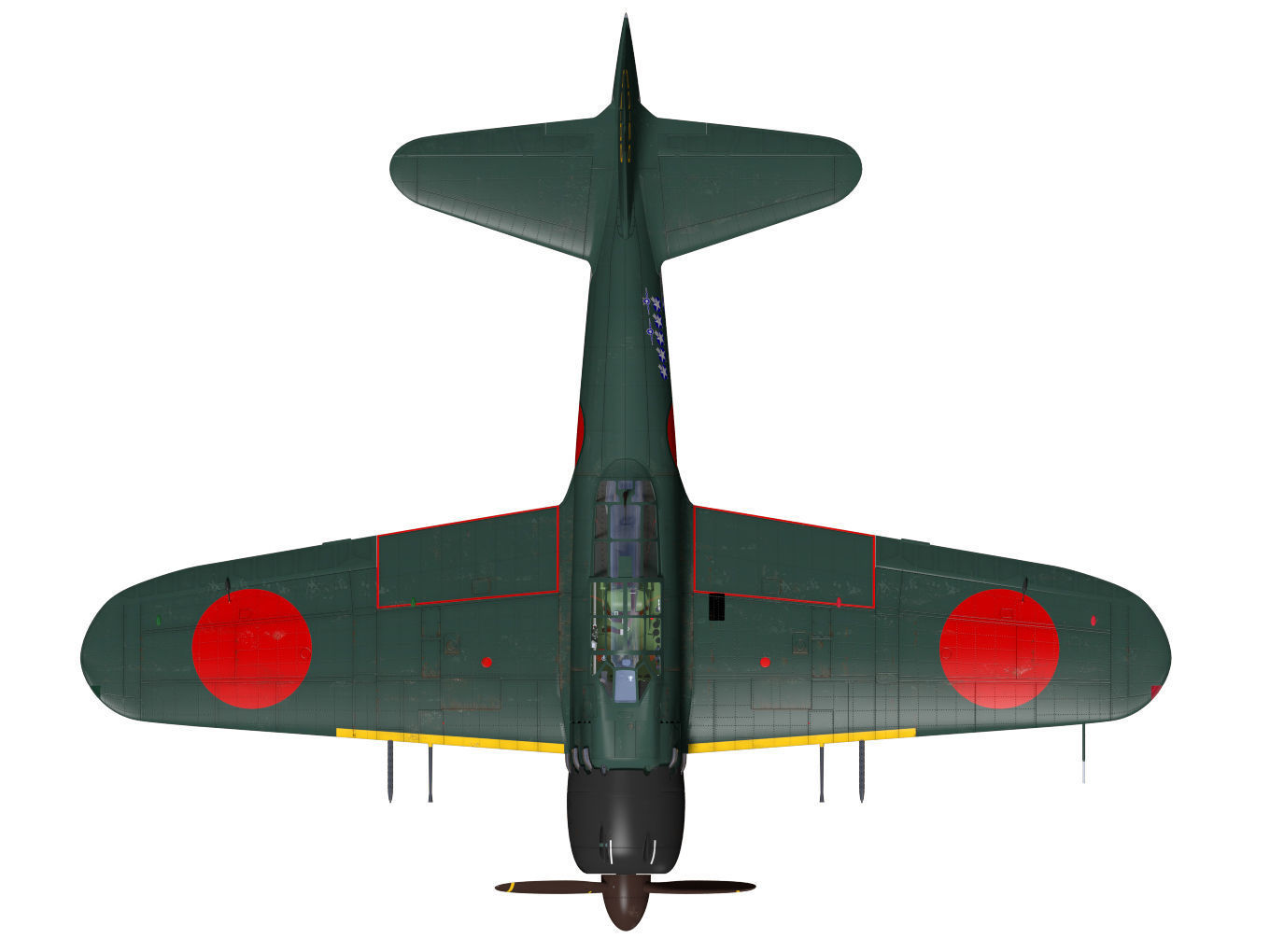A6M5c Zero fighter Type 52 hei 3D model_17