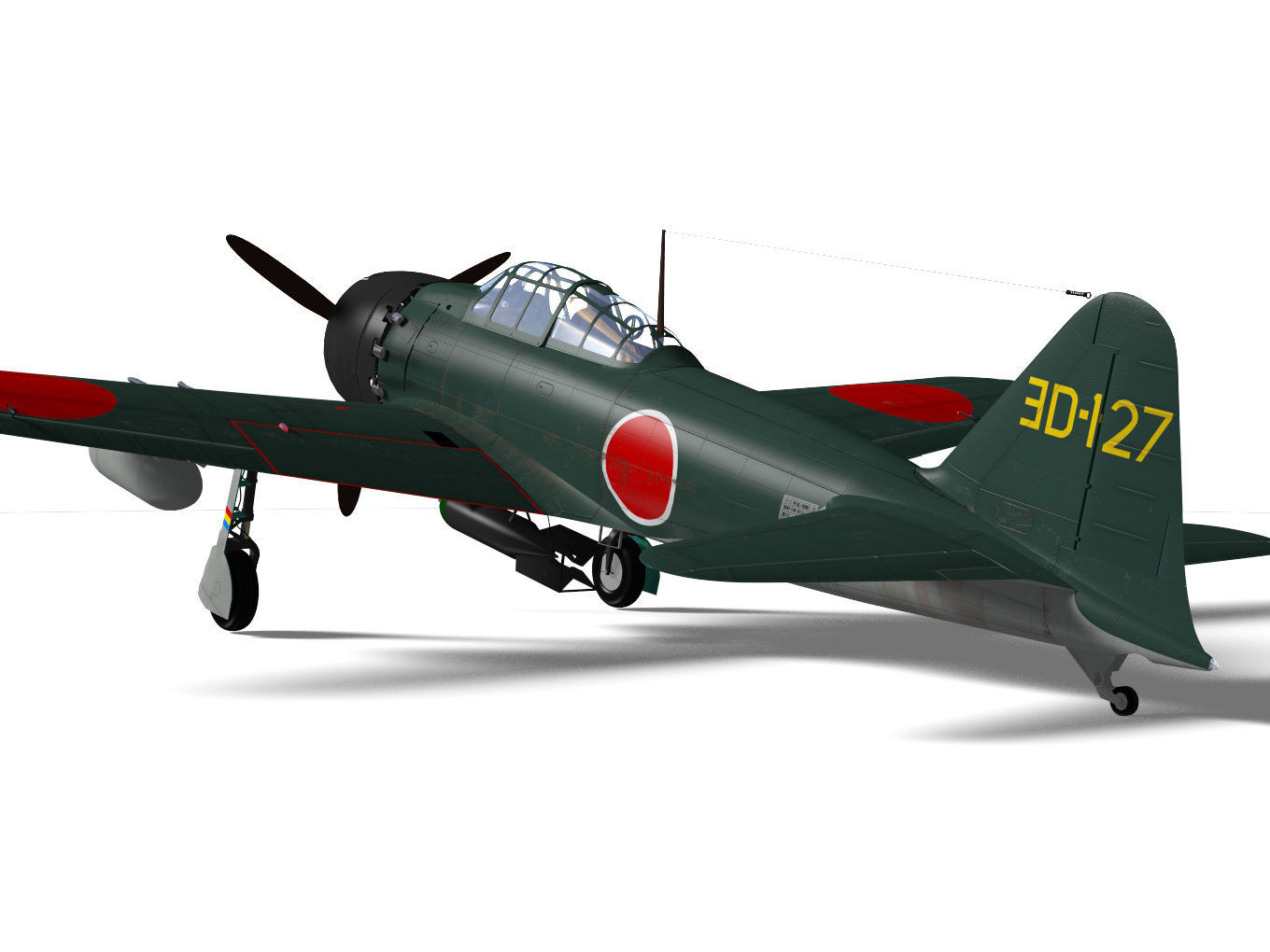 A6M7 Zero fighter Type 62 3D model_6