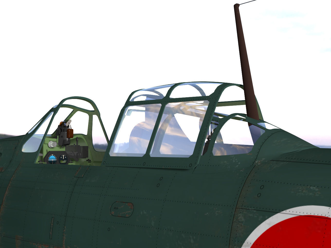 A6M7 Zero fighter Type 62 3D model_10