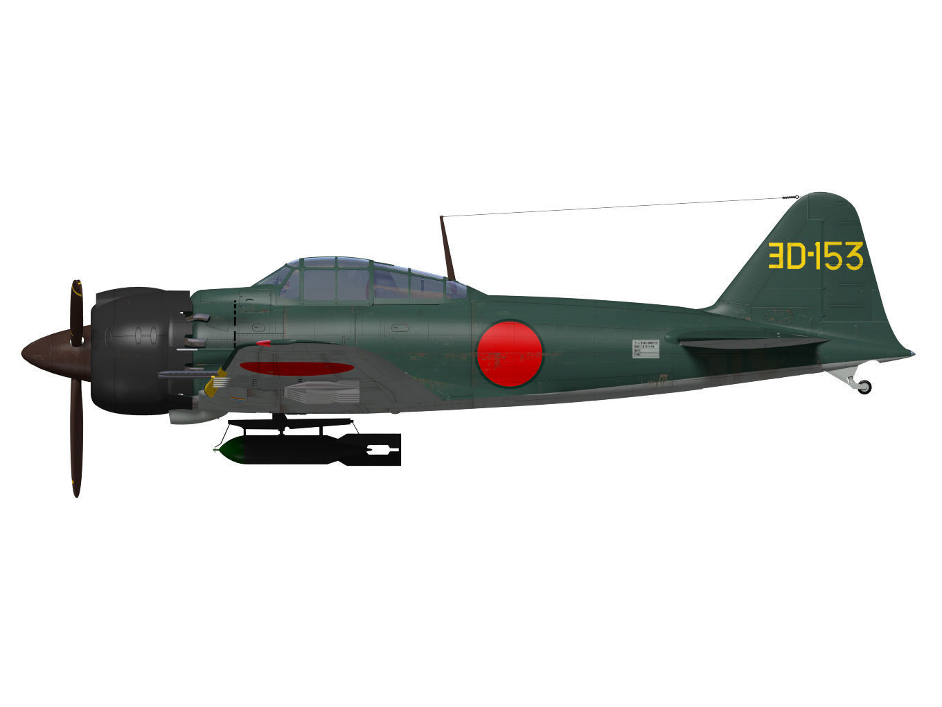 A6M8 Zero fighter Type 54 3D model_14