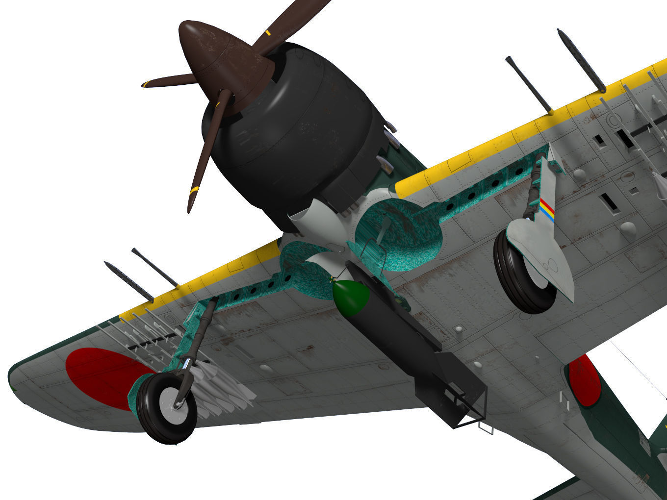 A6M8 Zero fighter Type 54 3D model_8
