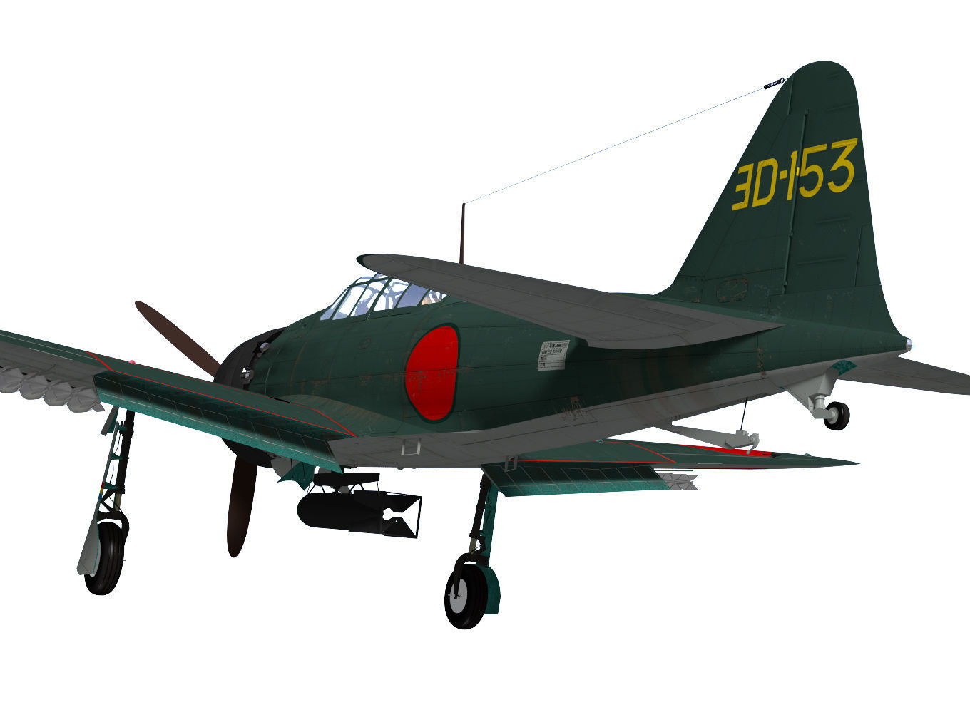 A6M8 Zero fighter Type 54 3D model_9