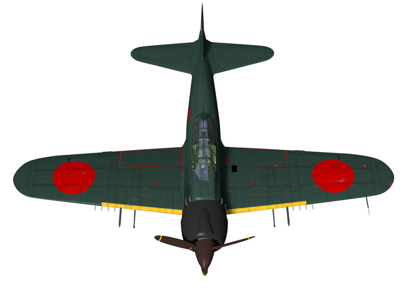 A6M8 Zero fighter Type 54 3D model_4