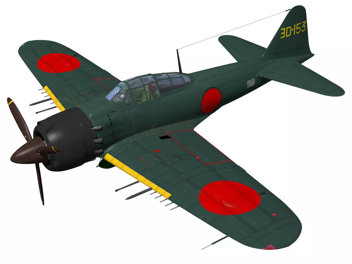 A6M8 Zero fighter Type 54 3D model_0