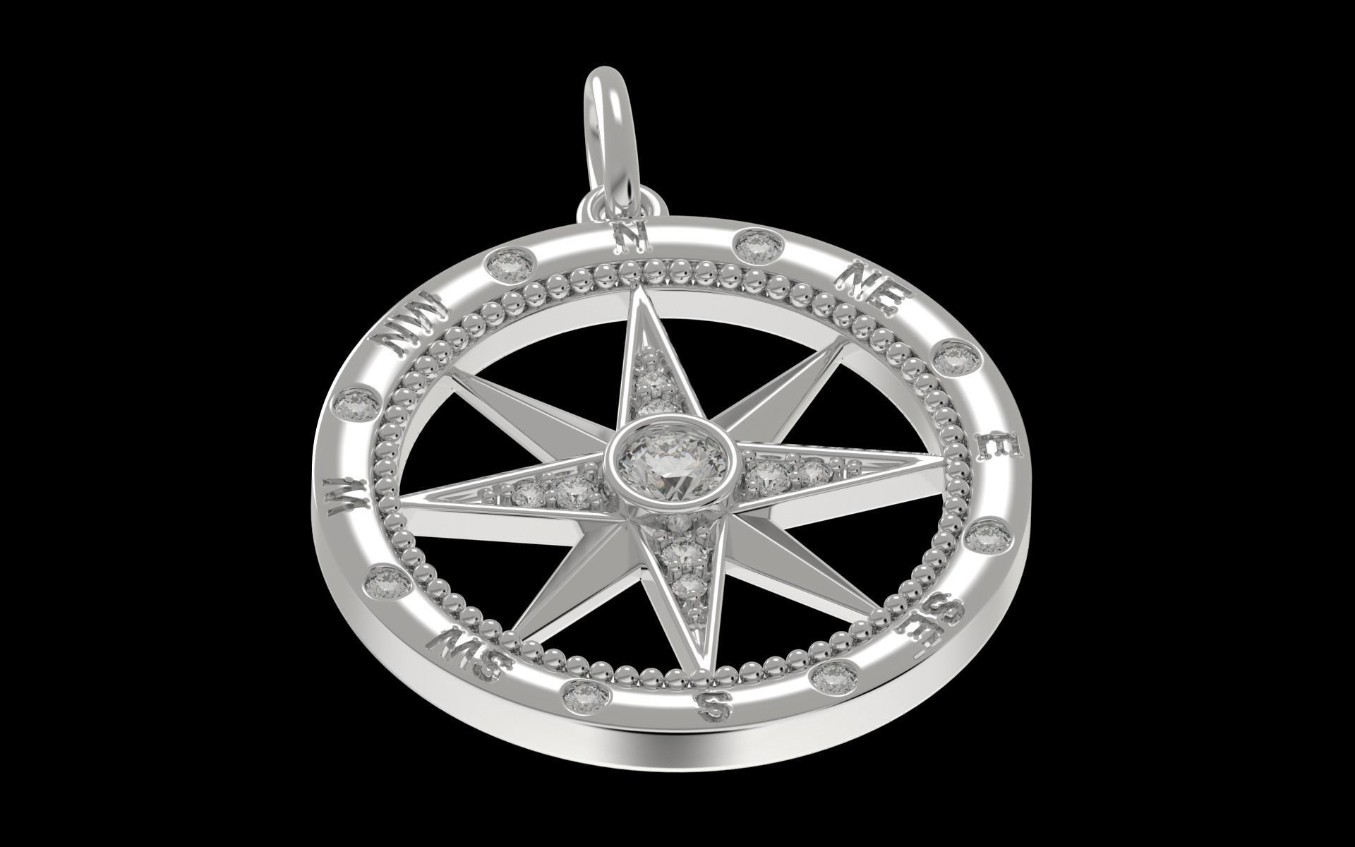 Compass Pendant 3D print model_11