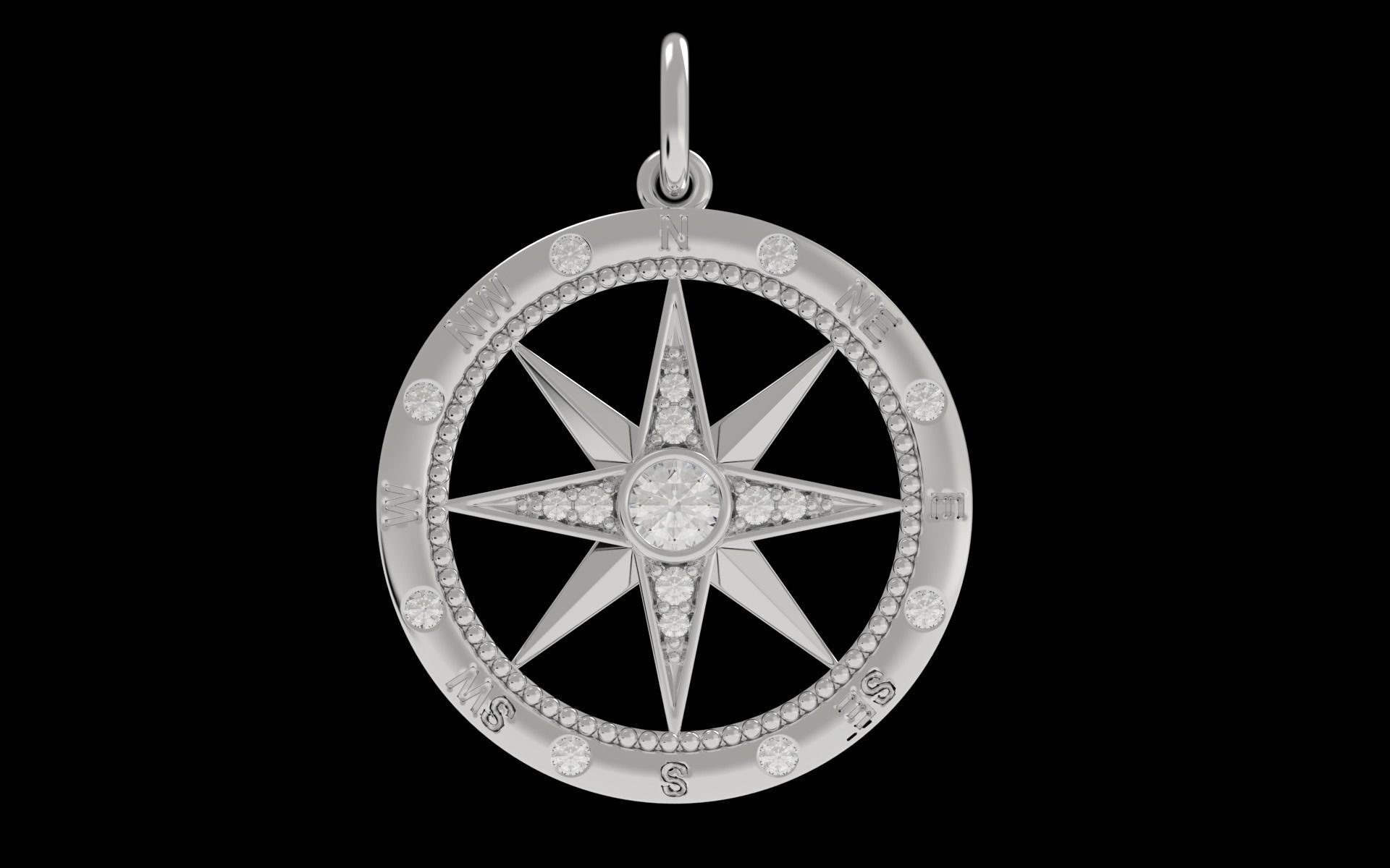 Compass Pendant 3D print model_6