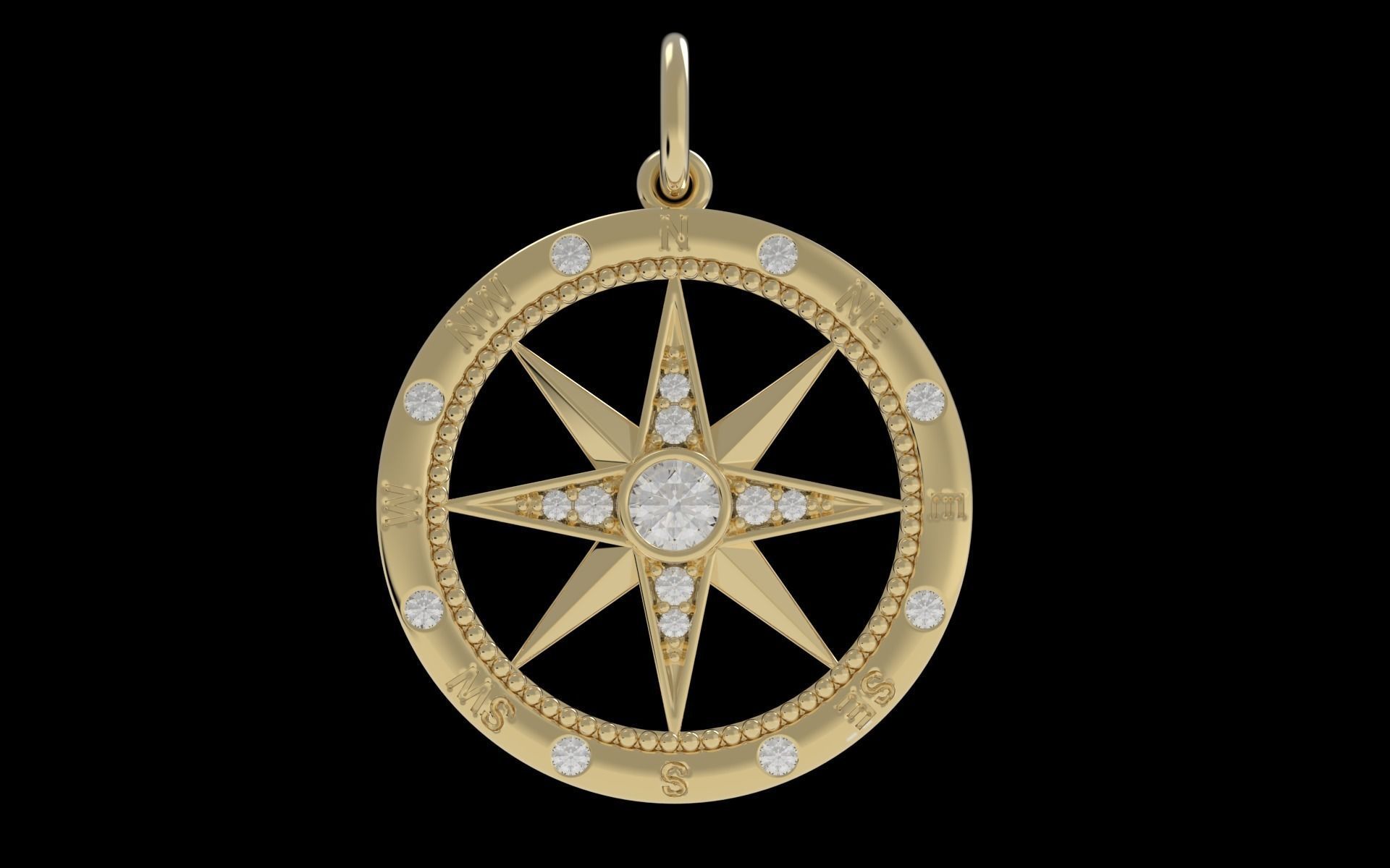 Compass Pendant 3D print model_1