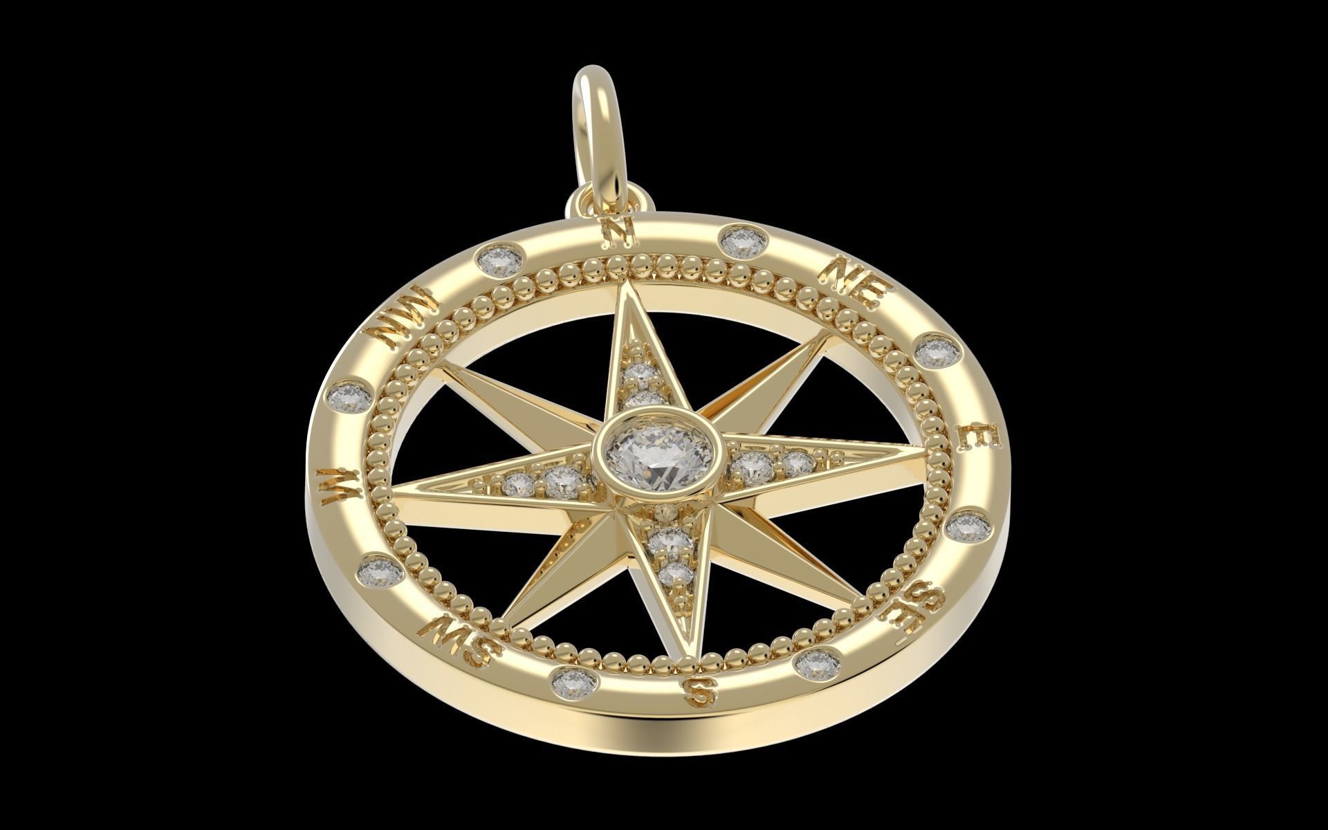 Compass Pendant 3D print model_12