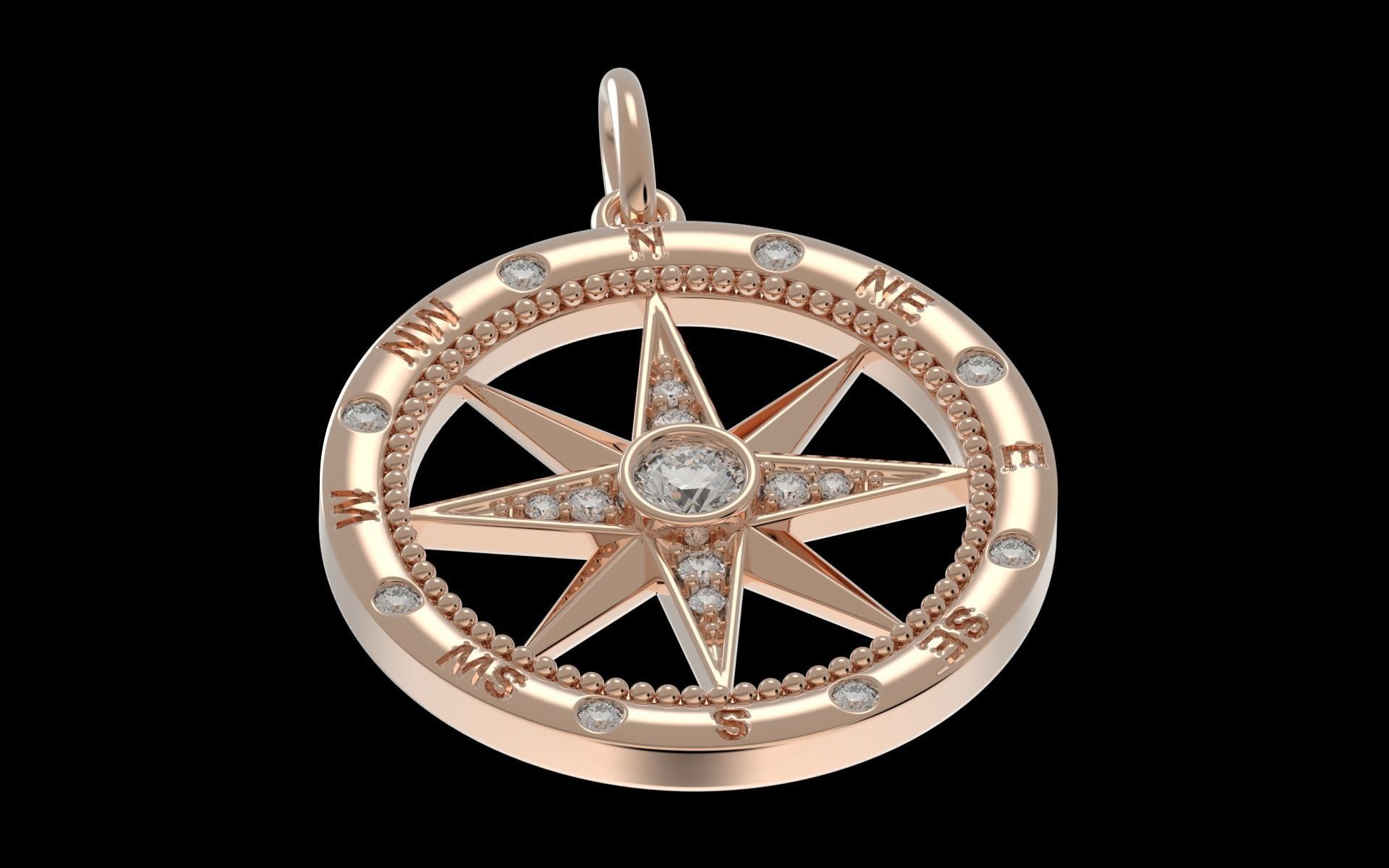 Compass Pendant 3D print model_10