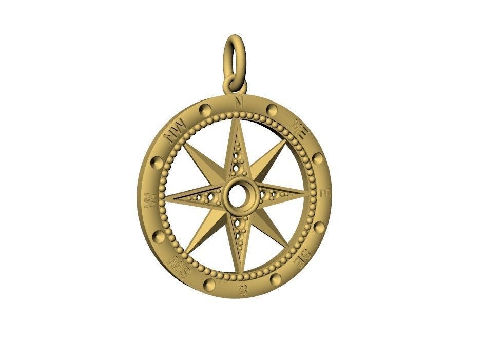 Compass Pendant 3D print model_4