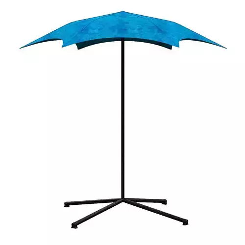 Swimming pool and Umbrella Low-poly 3D model