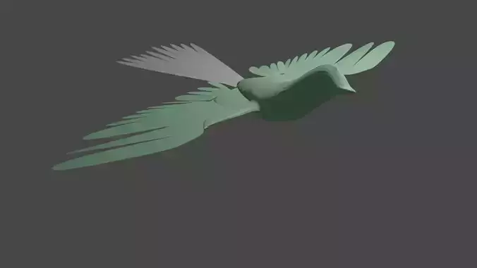 3d bird model flying in sky