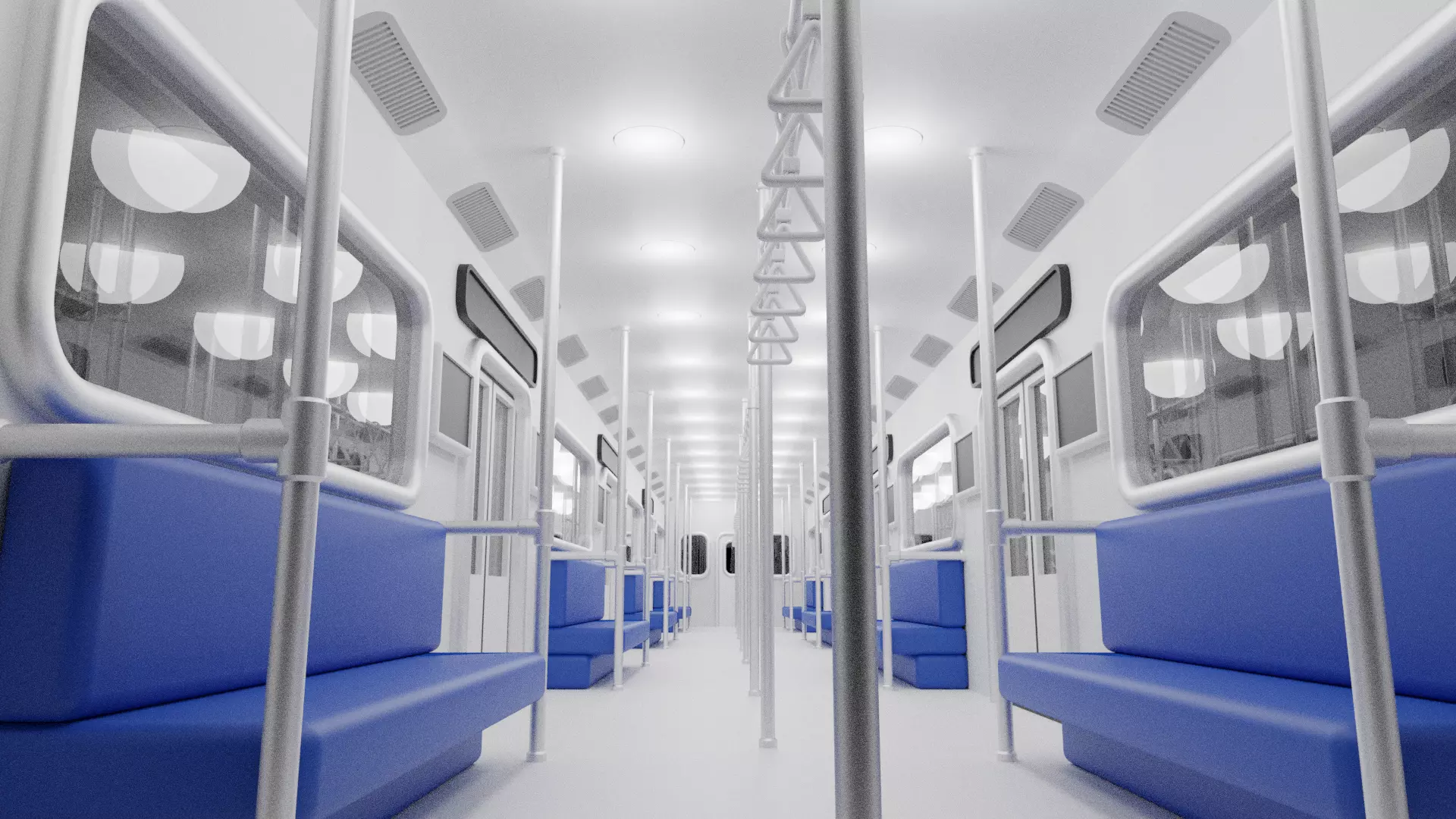 Cartoon Sci-Fi Subway Interior 3D model