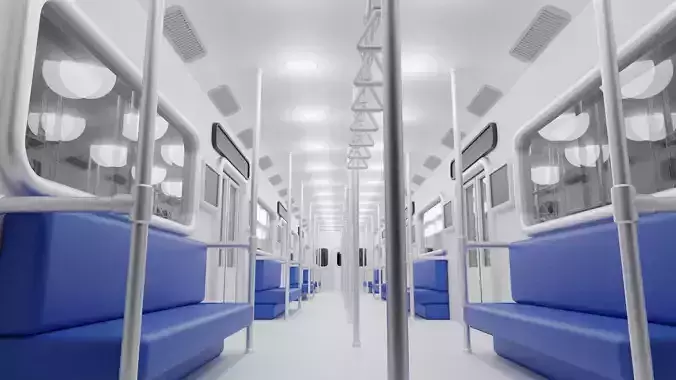 Cartoon Sci-Fi Subway Interior