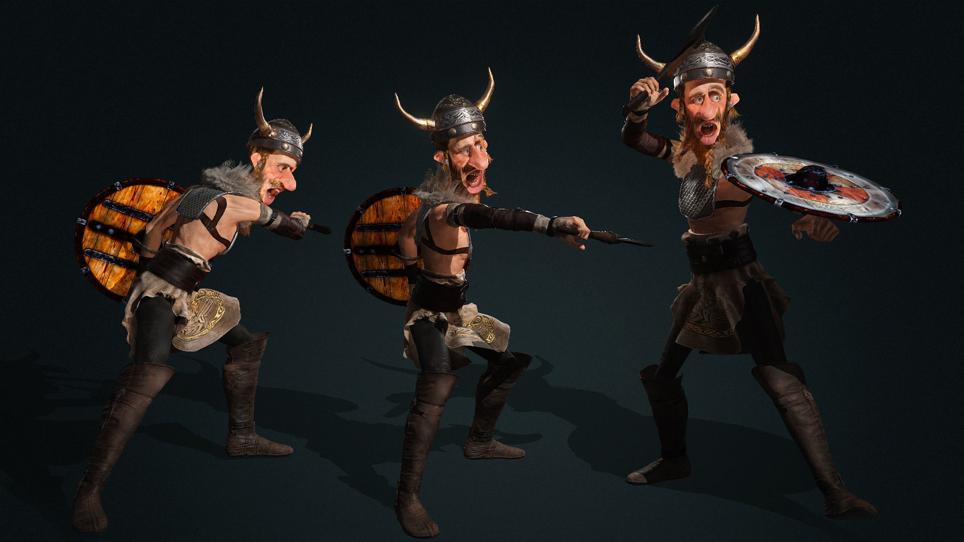 Viking High quality character full Rigged and Animated 3D model 3D model_6