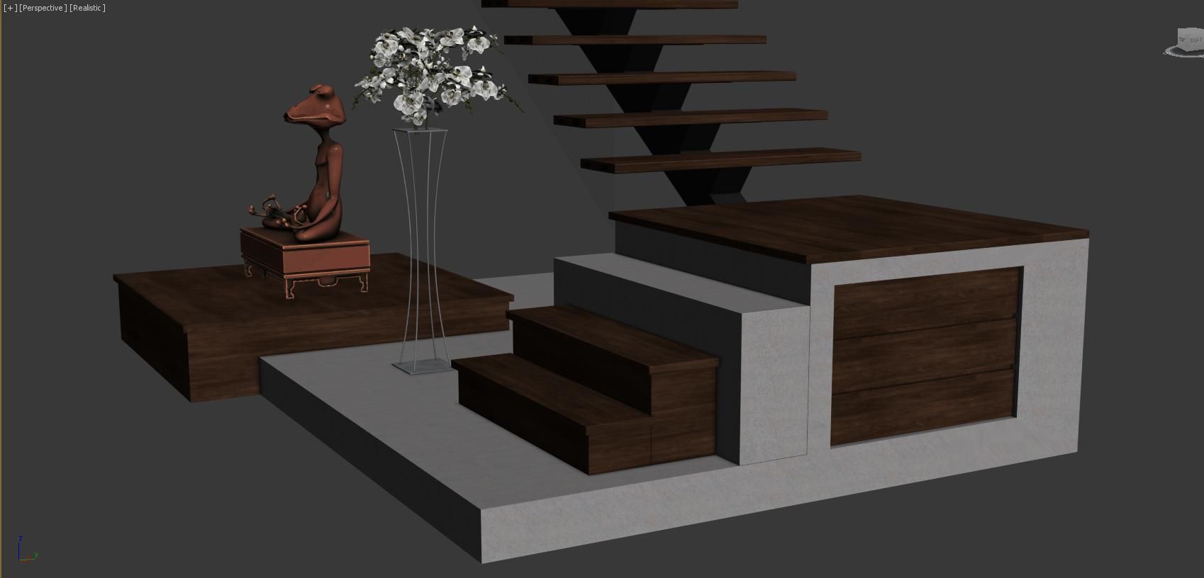 Azhome Studio Steel Staircase 3dmodeling 3D model_6