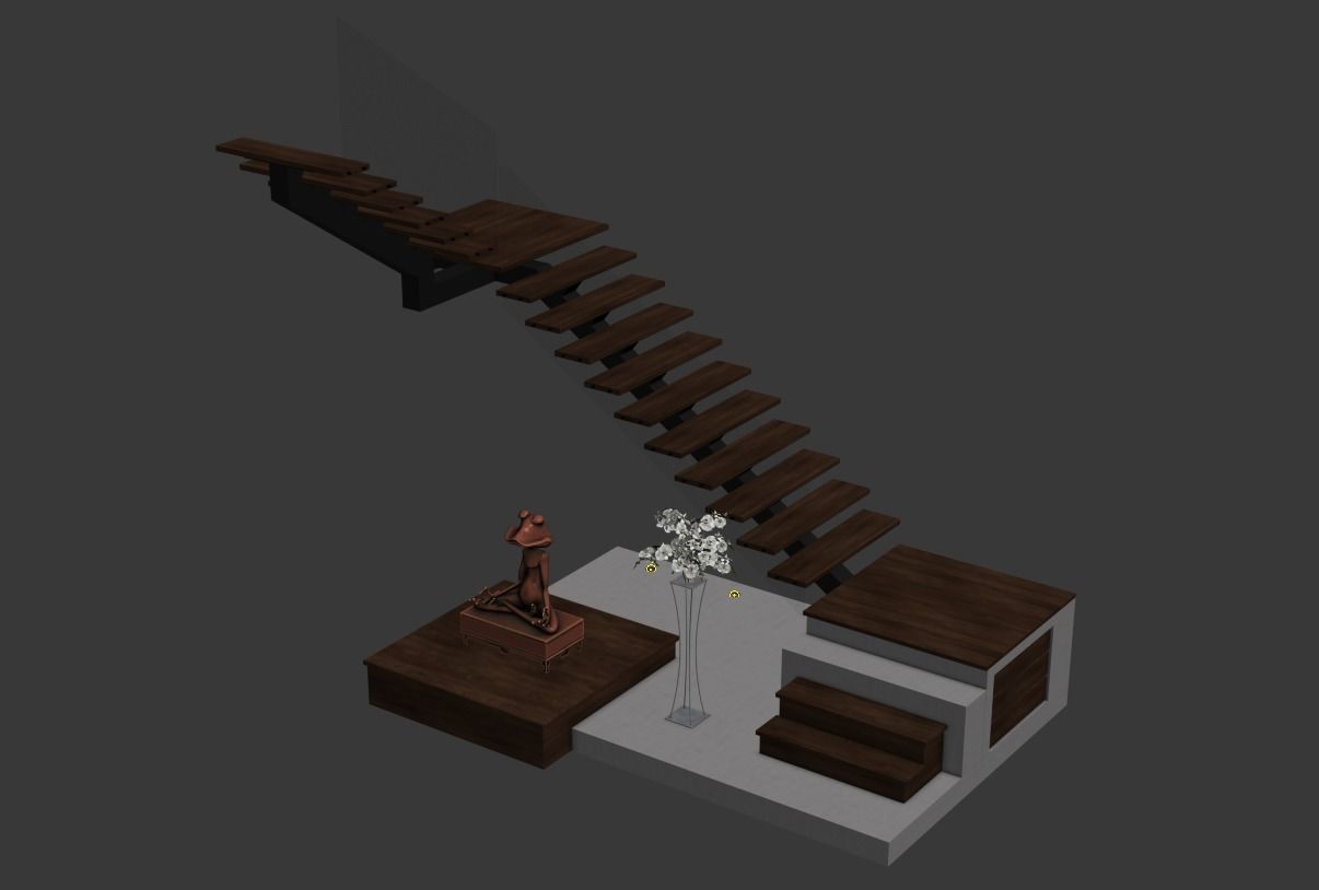 Azhome Studio Steel Staircase 3dmodeling 3D model_2