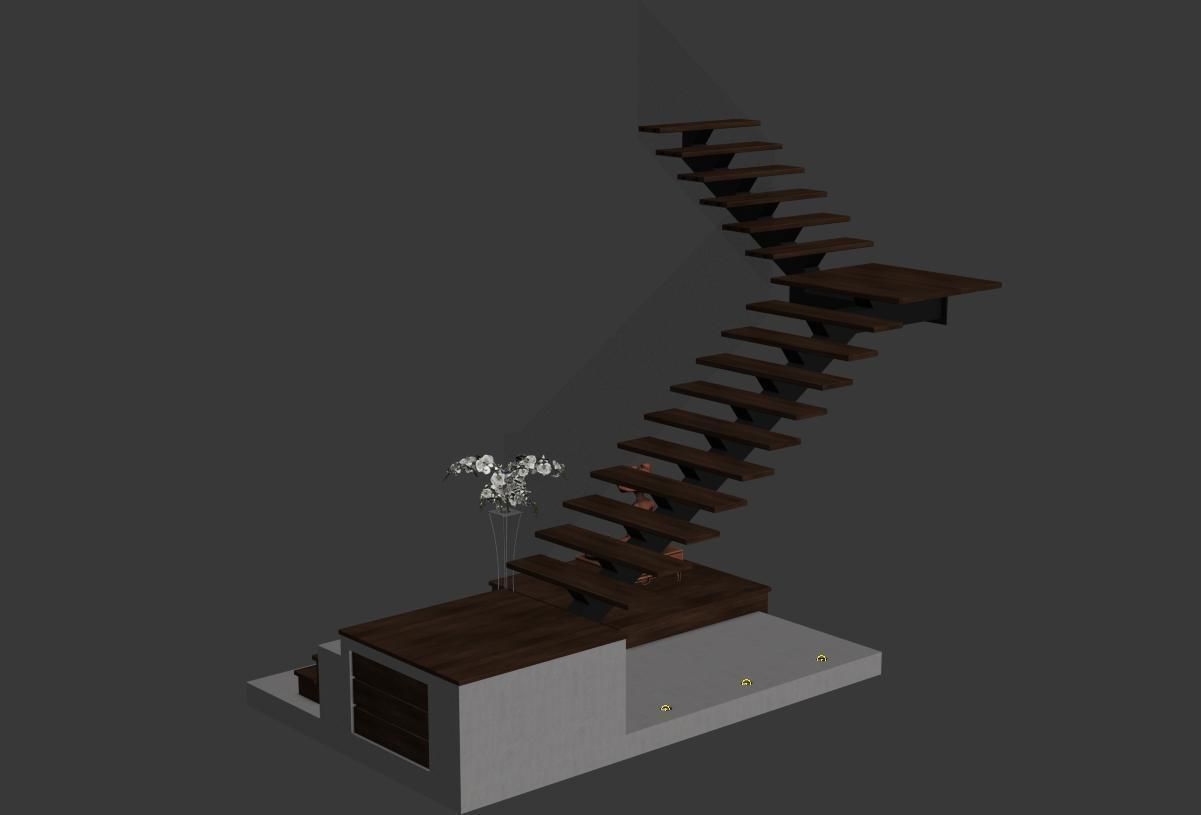 Azhome Studio Steel Staircase 3dmodeling 3D model_9