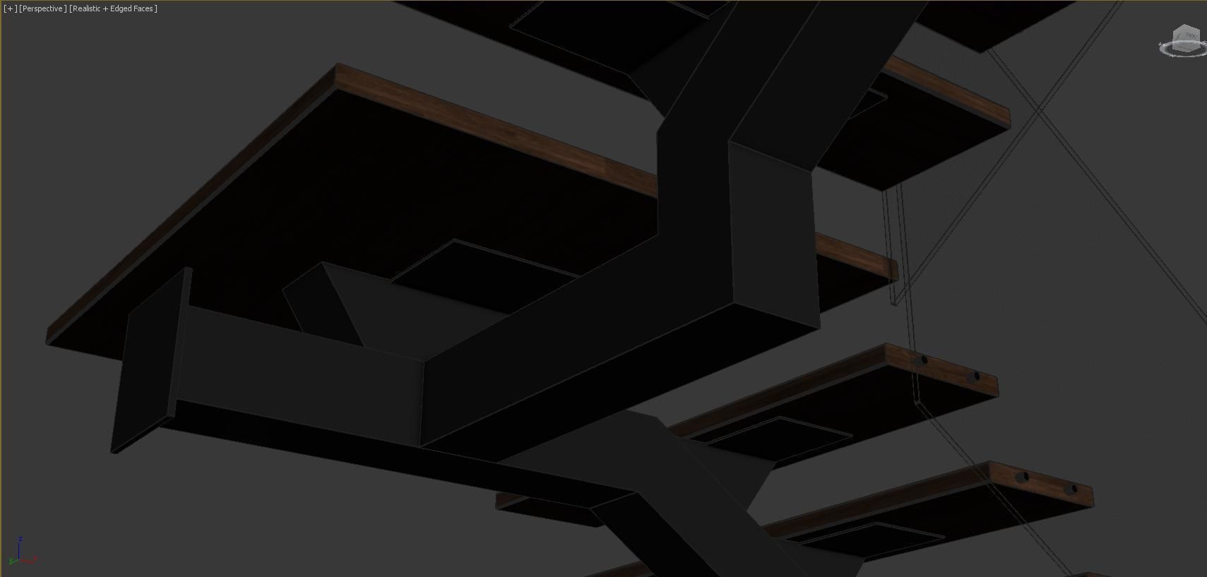 Azhome Studio Steel Staircase 3dmodeling 3D model_7