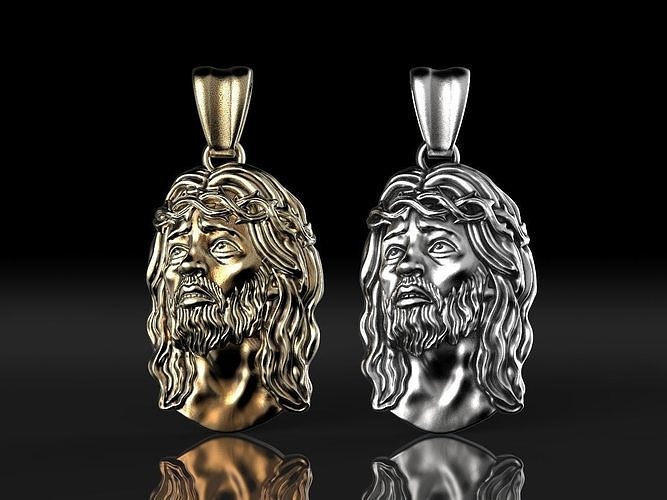Pendant Jesus Head 3d model for 3d printing 3D print model 3D print model