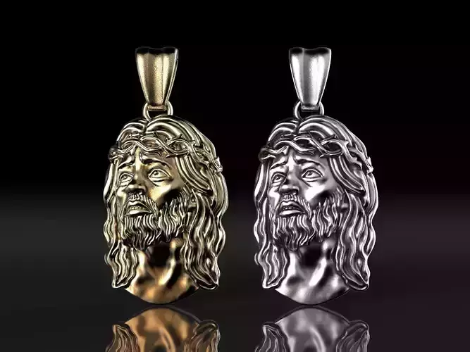 Pendant Jesus Head 3d model for 3d printing 3D print model 3D print model