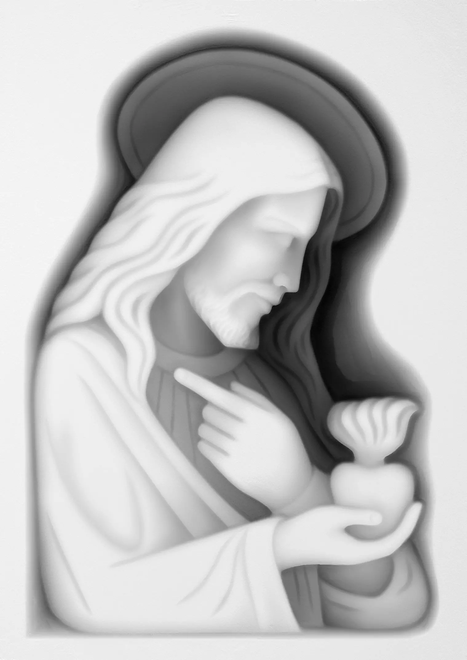 Sacred Heart of Jesus 3D model_0