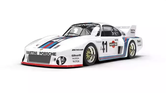 Porsche 935 1977 Martini Racing 3d model 3D model