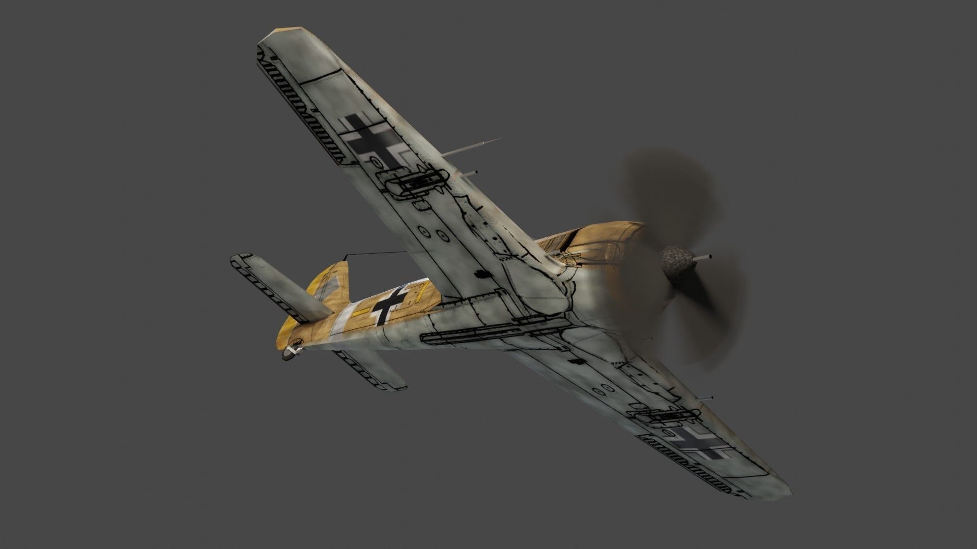 Focke-Wulf FW-190 Shrike Low-poly 3D model_10