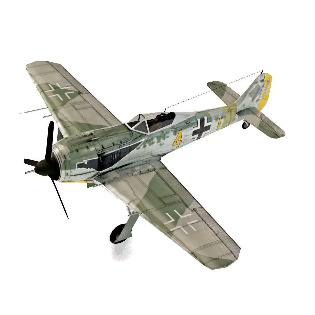 Focke-Wulf FW-190 Shrike Low-poly 3D model_0