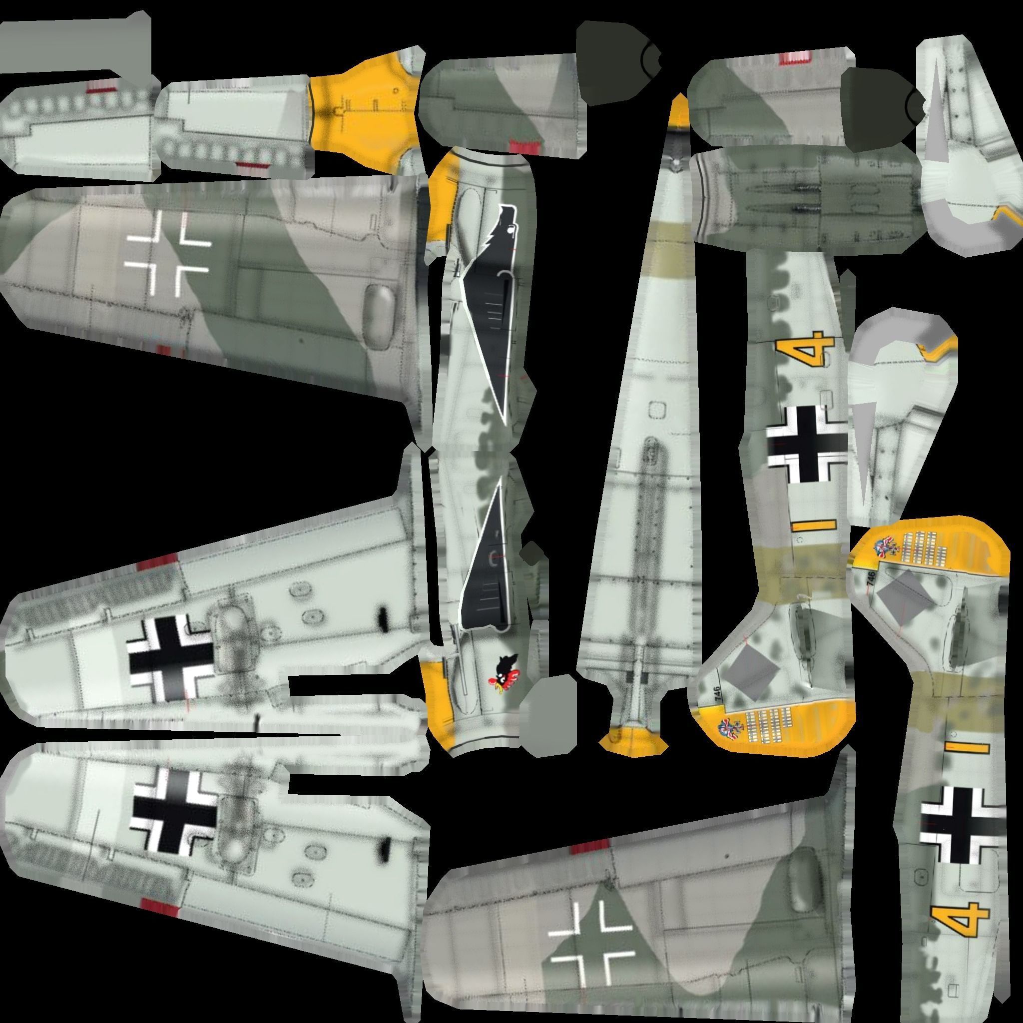 Focke-Wulf FW-190 Shrike Low-poly 3D model_17