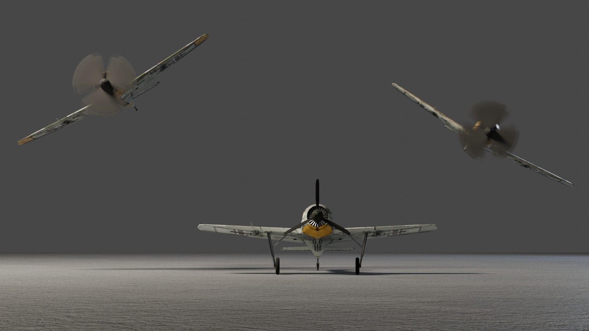 Focke-Wulf FW-190 Shrike Low-poly 3D model_5