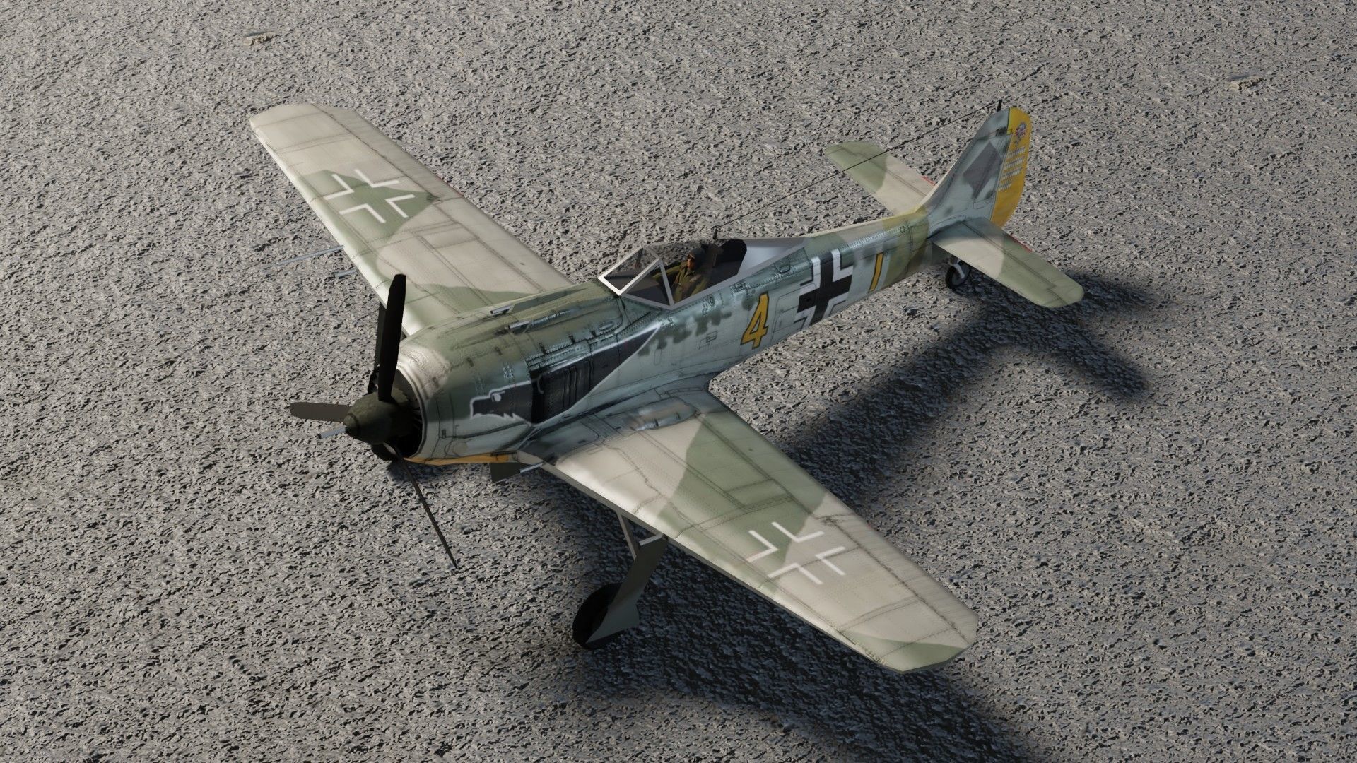 Focke-Wulf FW-190 Shrike Low-poly 3D model_7