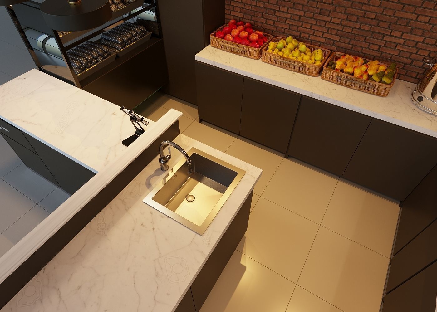 Coffee Shop 3D Model Interior Scene Low-poly 3D model 3D model_7