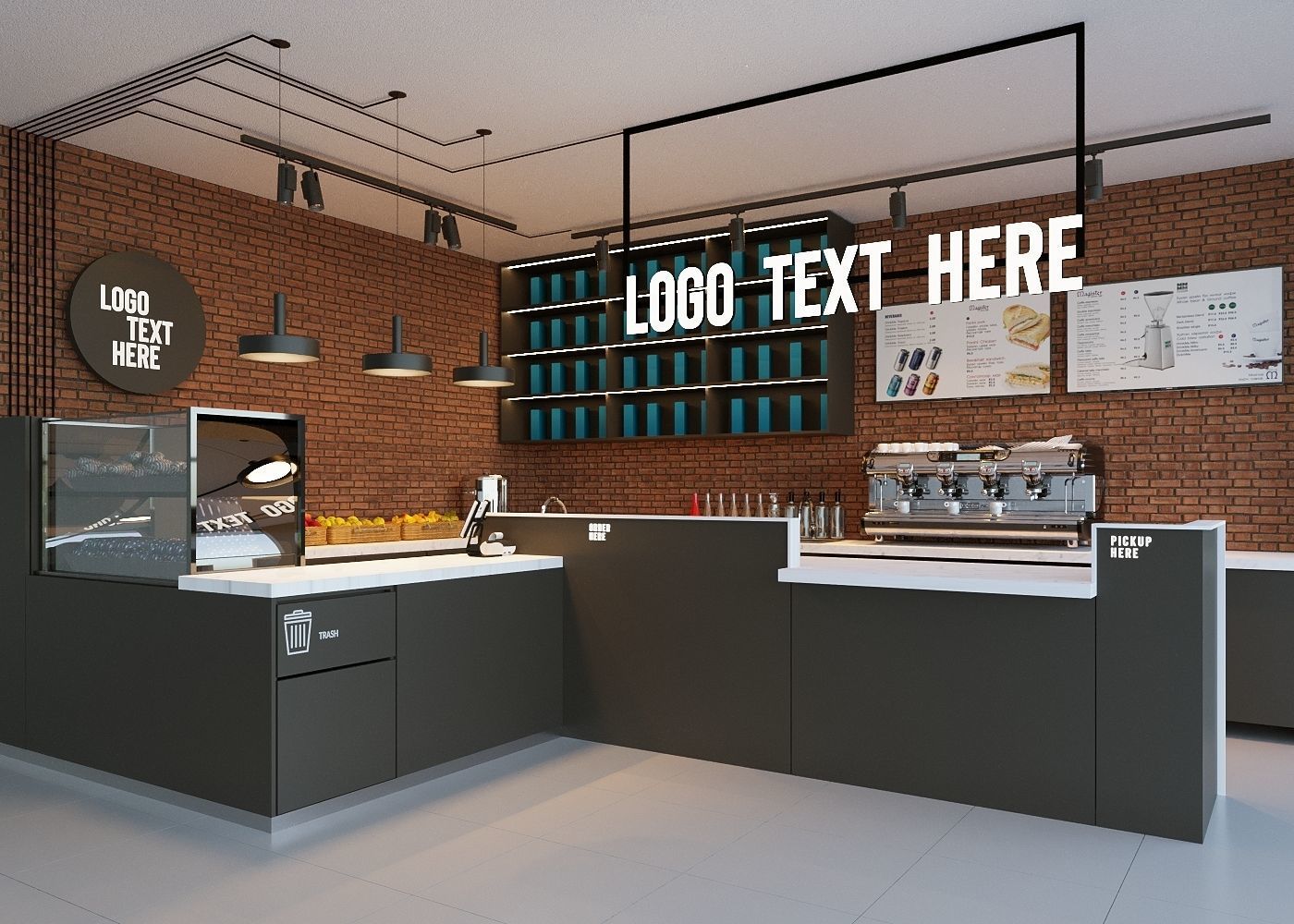 Coffee Shop 3D Model Interior Scene Low-poly 3D model 3D model_1