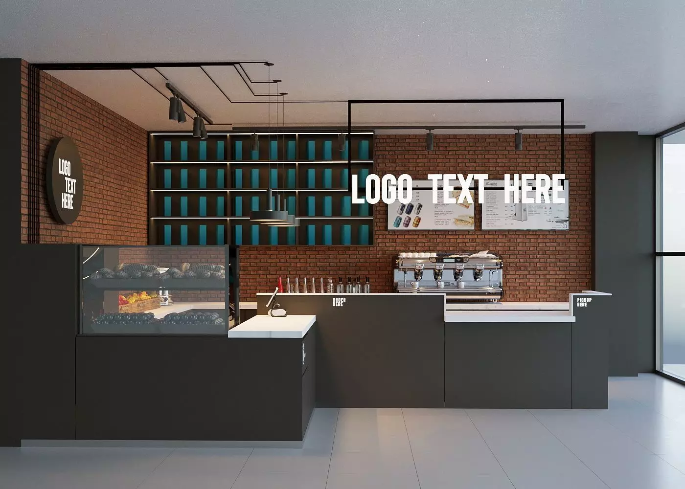 Coffee Shop 3D Model Interior Scene Low-poly 3D model 3D model_0