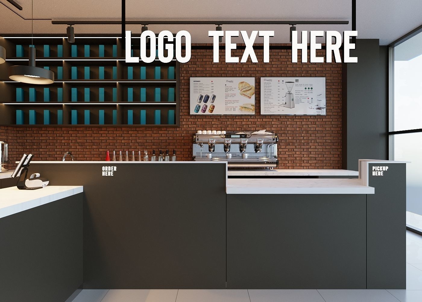 Coffee Shop 3D Model Interior Scene Low-poly 3D model 3D model_2