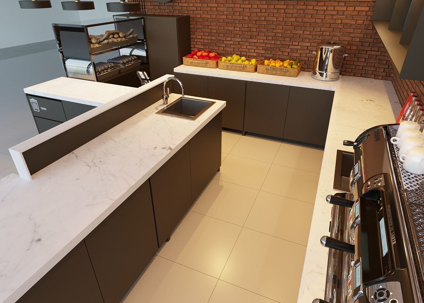 Coffee Shop 3D Model Interior Scene Low-poly 3D model 3D model_4