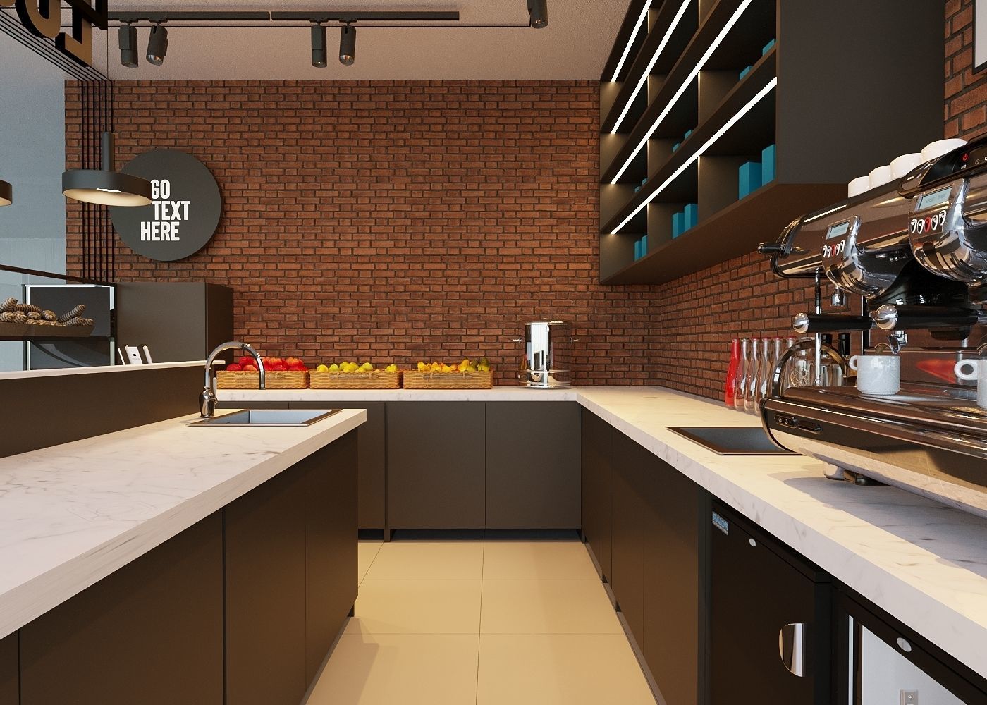 Coffee Shop 3D Model Interior Scene Low-poly 3D model 3D model_6