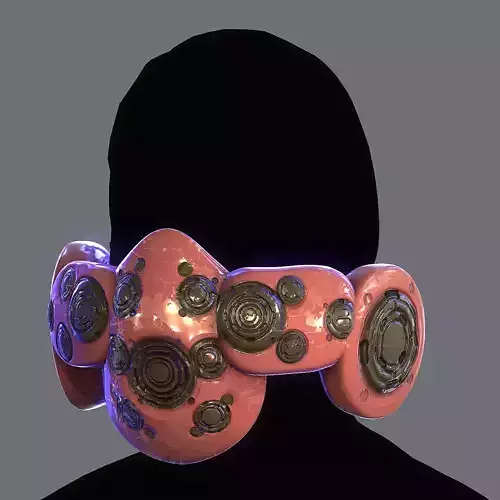 Gas mask helmet scifi Low-poly character art game space Low-poly