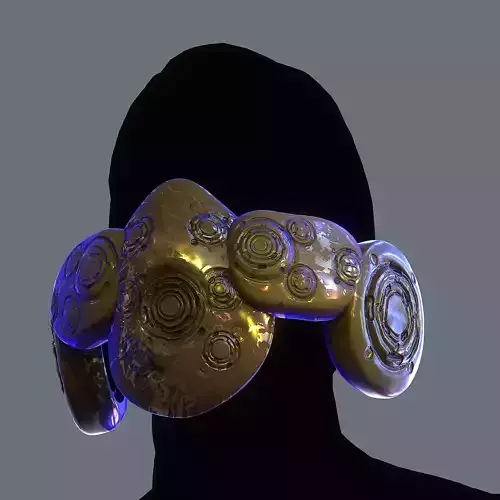 Gas mask helmet scifi Low-poly character art game space 