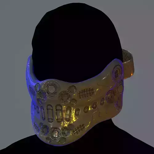 Gas mask helmet scifi Low-poly character art game