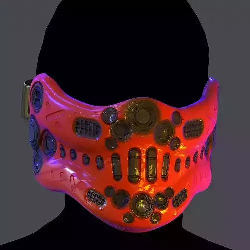 Gas mask helmet scifi Low-poly character art game space Low-poly