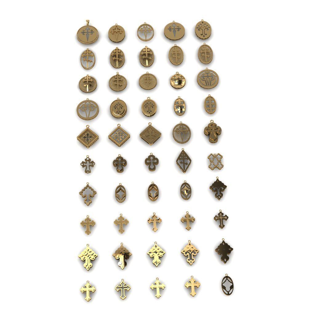 50  models of cross  pendants   3D model_11