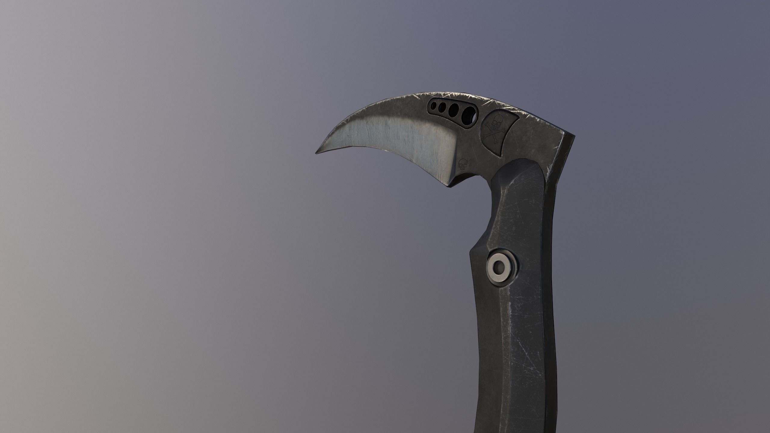 Tactical Kama Low-poly 3D model_3